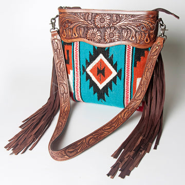 American Darling Signature Crossbody Hand Tooled Saddle Blanket Genuine Leather Women Bag Western Handbag Purse